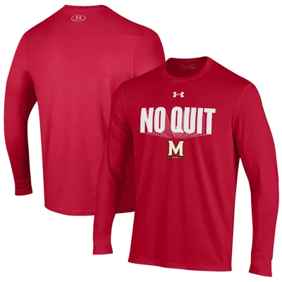 Maryland Terrapins Under Armour Shooter Performance Long Sleeve T-Shirt - Red