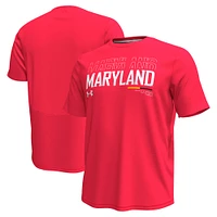 T-shirt rouge Under Armour Maryland Terrapins Sideline Knockout pour homme