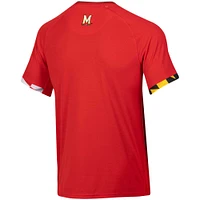 Maillot de softball à col en V Under Armour Maryland Terrapins pour homme rouge