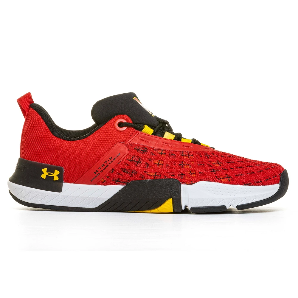 Chaussures d'entraînement Under Armour Maryland Terrapins TriBase Reign 5 pour hommes, rouges