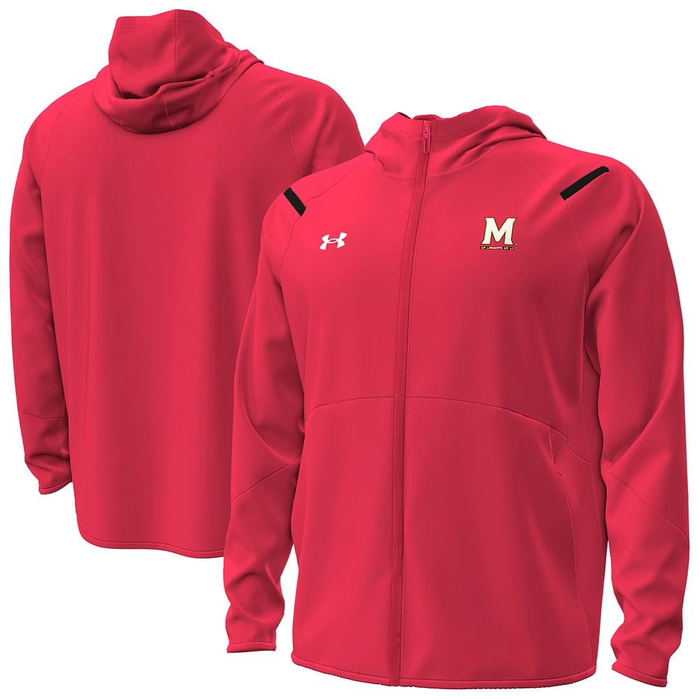 Veste à capuche en polaire demi-zip Maryland Terrapins Unstoppable Performance pour homme de Under Armour Red