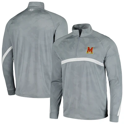 Haut à quart de zip camouflage Under Armour Steel Maryland Terrapins Gameday pour hommes