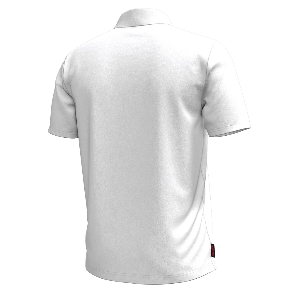 Polo Performance à rayures sur la poitrine pour homme Under Armour Maryland Terrapins Playoff White