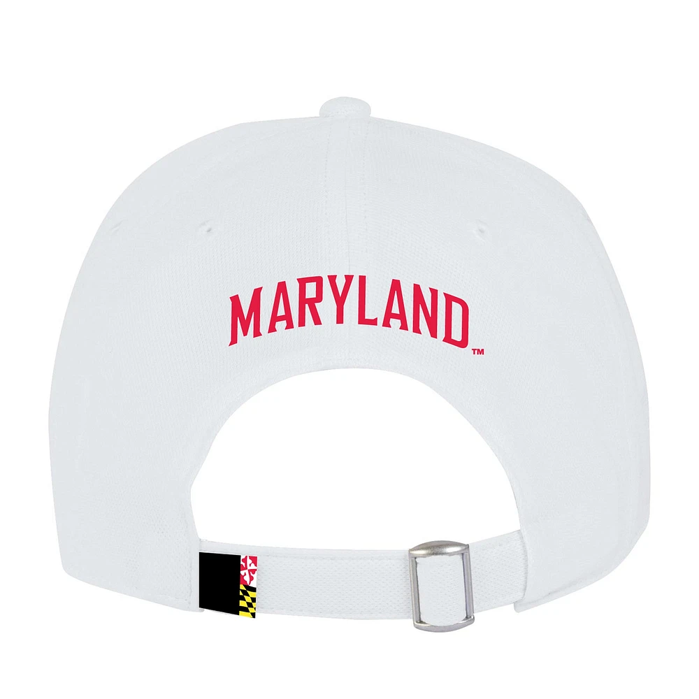 Men's Under Armour  White Maryland Terrapins Sideline Blitzing Accent Adjustable Hat