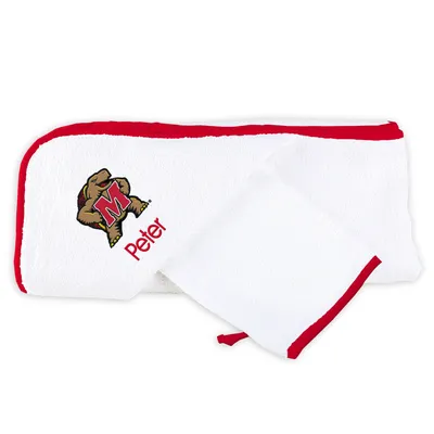 Maryland Terrapins Newborn & Infant Personalized Hooded Towel Gift Set