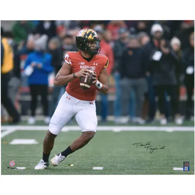 Taulia Tagovailoa Maryland Terrapins Autographed 11 x 14 On The Run  Spotlight Photograph