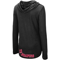 Women's Colosseum Black Maryland Terrapins My Lover Lightweight Hooded Long Sleeve T-Shirt