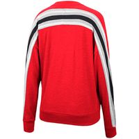 Women's Colosseum Heathered Red Maryland Terrapins Team Oversized Pullover Sweatshirt