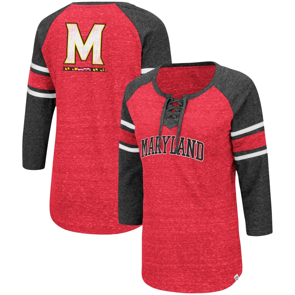 Women's Colosseum Red Maryland Terrapins Tunic Pullover Hoodie