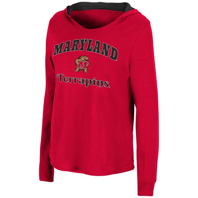 Colosseum Red Maryland Terrapins Catalina Sweat à capuche T-shirt manches longues pour femme