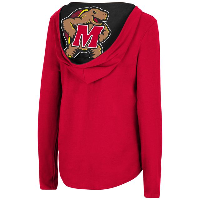 Colosseum Red Maryland Terrapins Catalina Sweat à capuche T-shirt manches longues pour femme