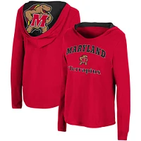 Women's Colosseum Red Maryland Terrapins Catalina Hoodie Long Sleeve T-Shirt