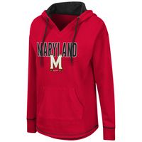 Women's Colosseum Red Maryland Terrapins Tunic Pullover Hoodie