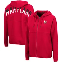 Colosseum Red Maryland Terrapins Sweat à capuche zippé deux coups pour femme