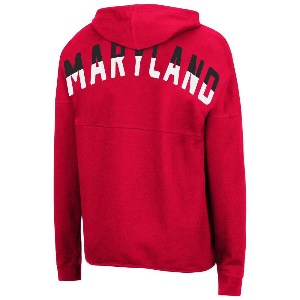 Women's Colosseum Red Maryland Terrapins Two-Hit Full-Zip Hoodie