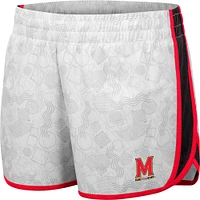 Women's Colosseum White Maryland Terrapins The Plastics Geo Print Shorts