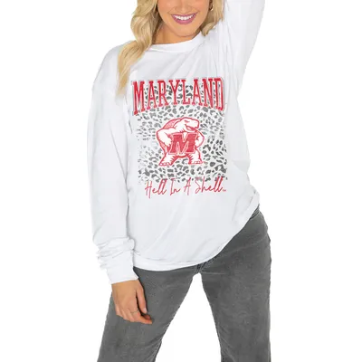 Maryland Terrapins Gameday Couture Women's Boyfriend Fit Long Sleeve T-Shirt - White