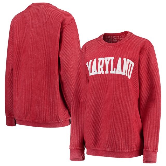 Sweat-shirt Pressbox Maryland Terrapins Comfy Cord Vintage Wash Basic Arch pour femme, rouge