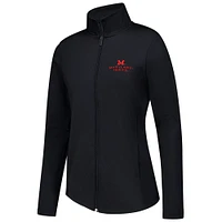 Veste noire à fermeture éclair intégrale anti-transpiration Soft Motion pour femmes Under Armour Maryland Terrapins