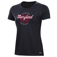 Women's Under Armour Black Maryland Terrapins Throwback Basketball Performance Cotton T-Shirt