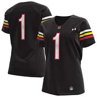 Maillot de football réplique Under Armour #1 Maryland Terrapins noir pour femme