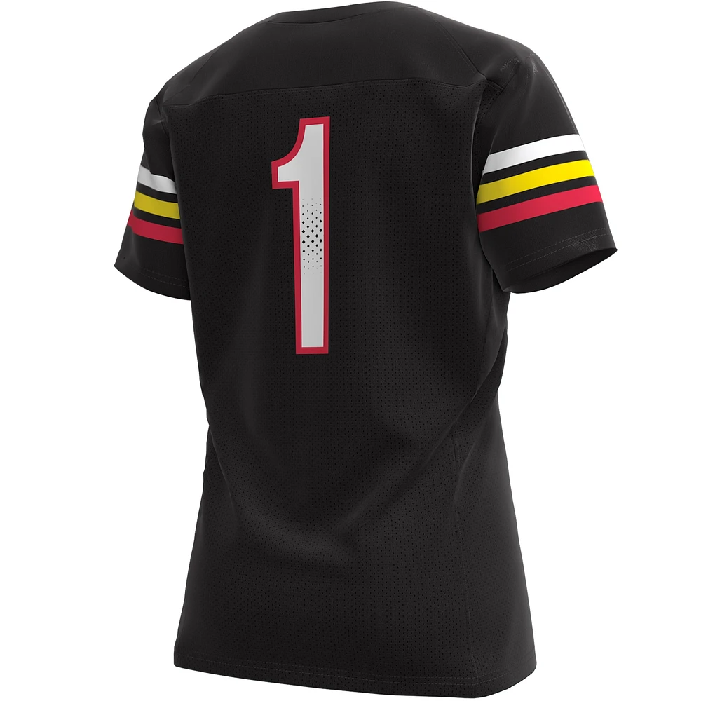 Women's Under Armour #1 Black Maryland Terrapins Replica Football Jersey