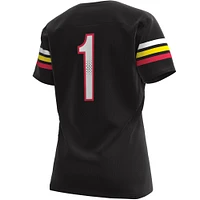 Women's Under Armour #1 Black Maryland Terrapins Replica Football Jersey