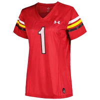 Maillot de football réplique Under Armour #1 Maryland Terrapins rouge pour femme