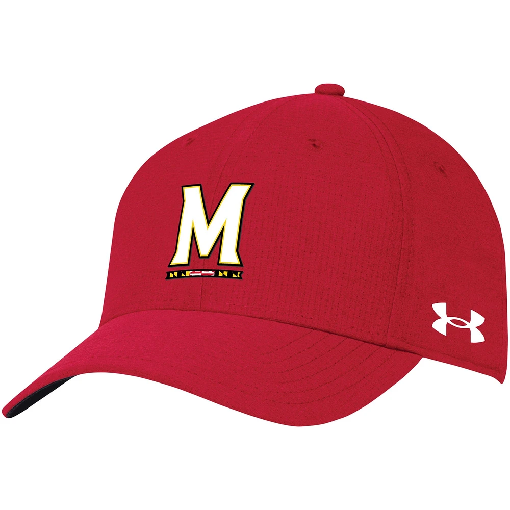 Casquette réglable avec logo rouge Maryland Terrapins Under Armour pour femme