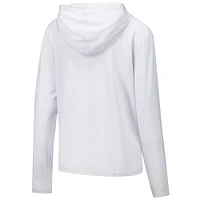 T-shirt à capuche manches longues et trois couches pour femme Under Armour Maryland Terrapins blanc ultra-doux respirant