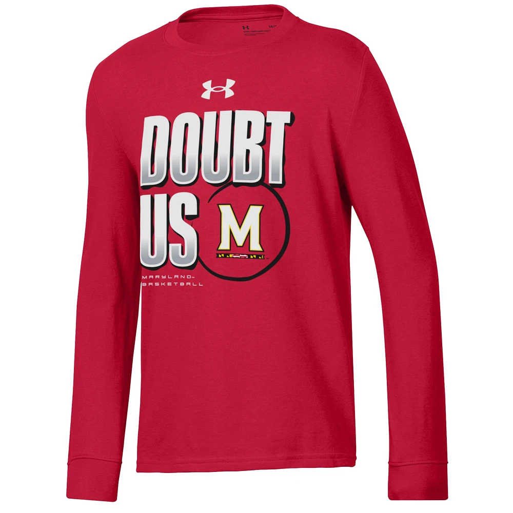 Youth Under Armour  Red Maryland Terrapins March Madness Unity Long Sleeve T-Shirt