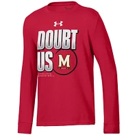 Youth Under Armour  Red Maryland Terrapins March Madness Unity Long Sleeve T-Shirt