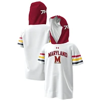 Youth Under Armour  White Maryland Terrapins ArmourFuse Jersey Raglan Hooded T-Shirt