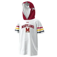 Youth Under Armour  White Maryland Terrapins ArmourFuse Jersey Raglan Hooded T-Shirt