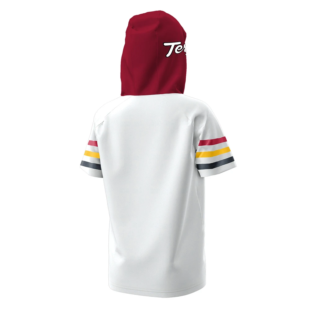 Youth Under Armour  White Maryland Terrapins ArmourFuse Jersey Raglan Hooded T-Shirt