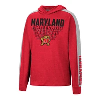 T-shirt Colosseum Heathered Red Maryland Terrapins Wind Changes Raglan Hoodie pour jeune