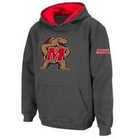 Youth Stadium Athletic Charcoal Maryland Terrapins Big Logo Pullover Hoodie