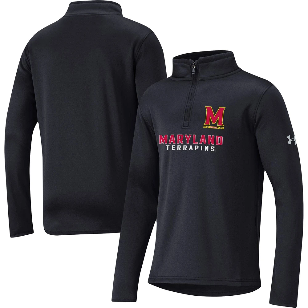 Under Armour - Veste noire Maryland Terrapins Fleece Quarter-Zip pour enfant