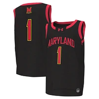 Youth Under Armour #1 Black Maryland Terrapins Replica Basketball Jersey