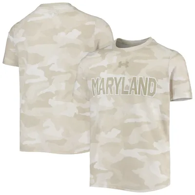 Maryland Terrapins Under Armour Youth Camo Logo T-Shirt - Tan