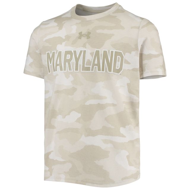 T-shirt Under Armour Tan Maryland Terrapins Camo Logo pour enfant