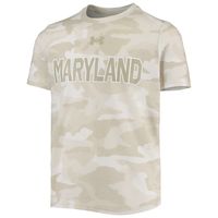 Youth Under Armour Tan Maryland Terrapins Camo Logo T-Shirt