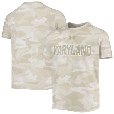 Youth Under Armour Tan Maryland Terrapins Camo Logo T-Shirt