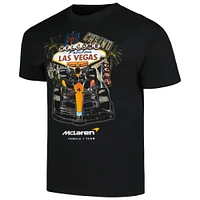 T-shirt noir toutes vitesses du Grand Prix de Las Vegas 2024 l'équipe McLaren F1 pour hommes