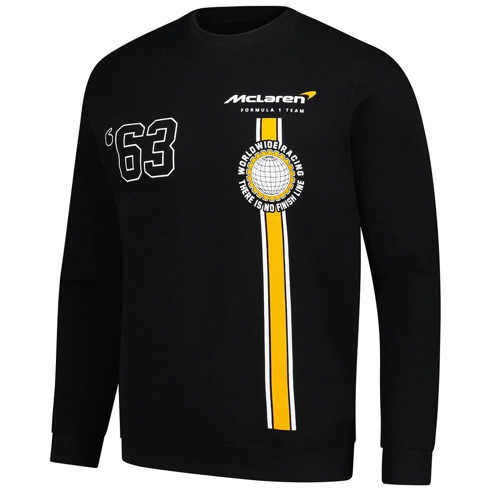 Sweat-shirt noir style course McLaren F1 Team pour homme