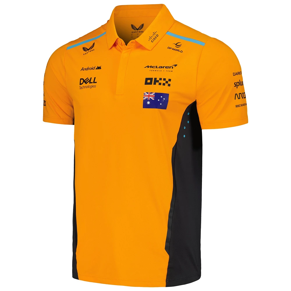 Men's Castore Oscar Piastri Orange McLaren F1 Team 2024 Driver Polo