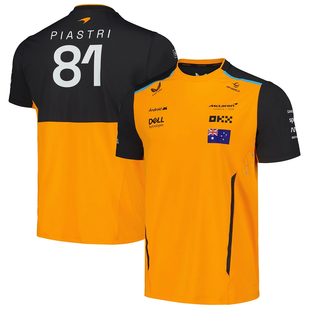 Men's Castore Oscar Piastri Orange McLaren F1 Team 2024 Set Up T-Shirt