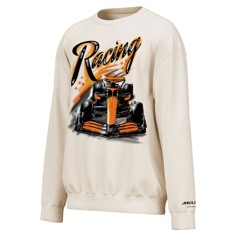 Men's  Cream McLaren F1 Team Drive Fast Washed Pullover Sweatshirt