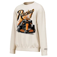 Men's  Cream McLaren F1 Team Drive Fast Washed Pullover Sweatshirt