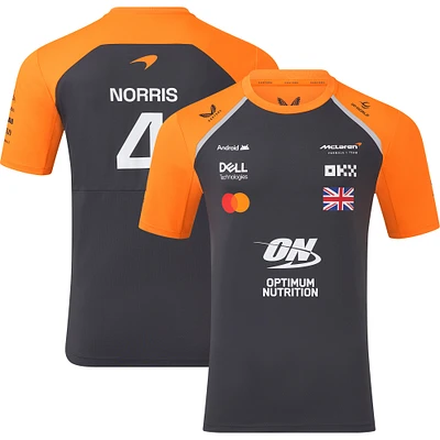 Men's McLaren Lando Norris Anthracite/Orange F1 Team 2025 Replica Set Up T-Shirt